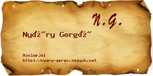 Nyáry Gergő névjegykártya